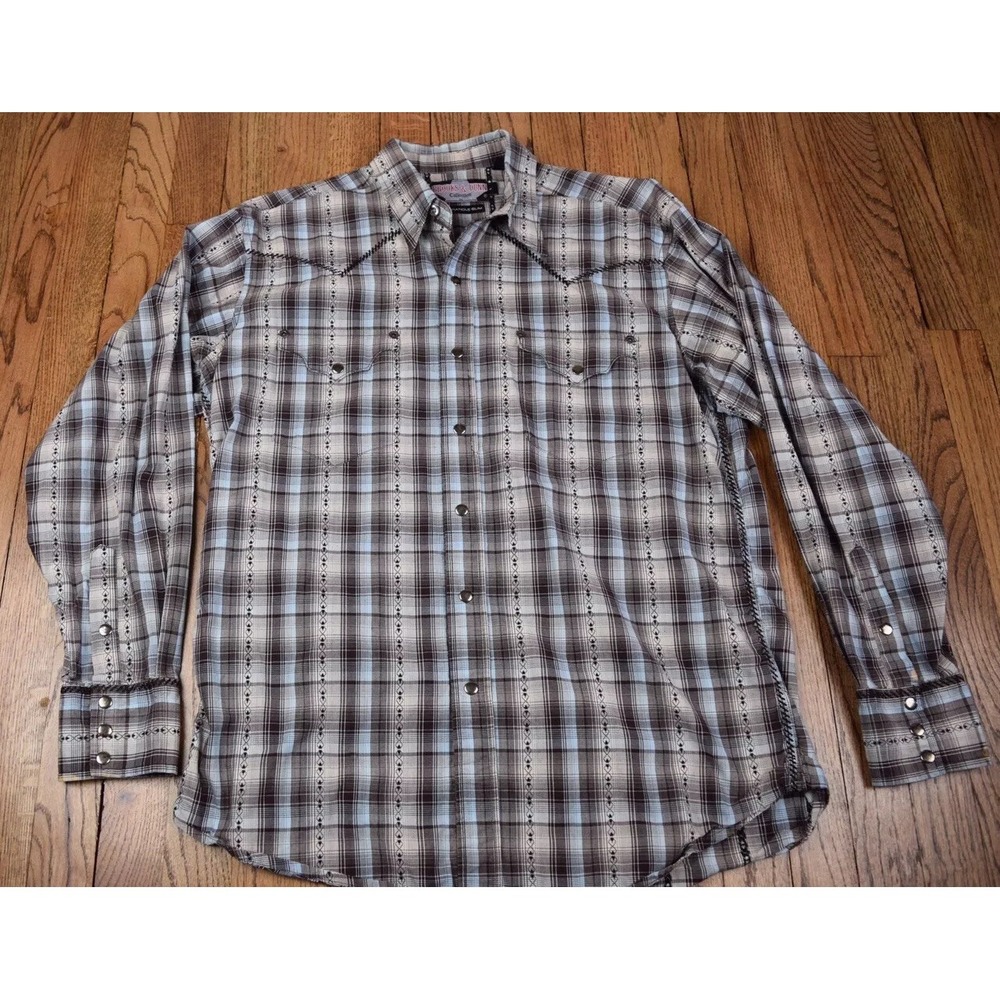 Panhandle Slim Brooks & Dunn Western Shirt Pearl Snap Striped Aztec Size Large